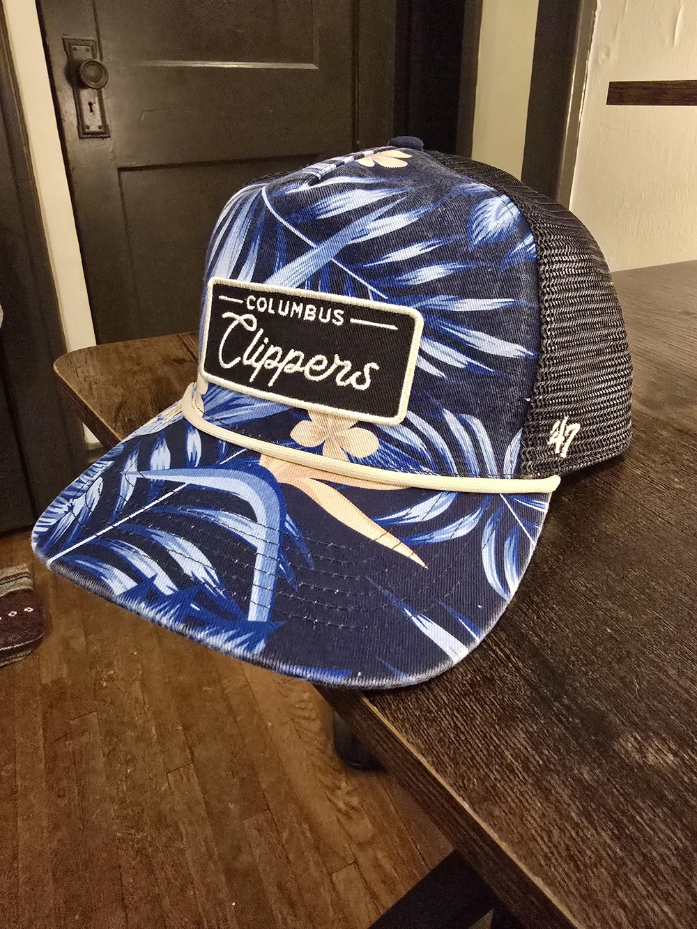 Columbus Clippers Blue Floral Trucker Hat